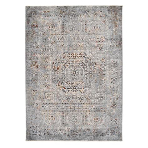 A Blue Multicolor Modern Dense Medallion Area Rug X