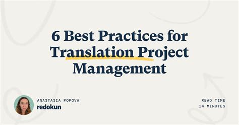 6 Best Practices For Successful Translation Project Management Redokun Blog