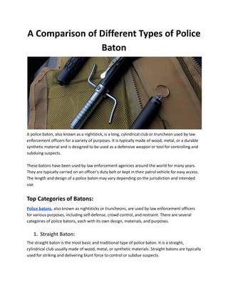 A Comparison of Different Types of Police Baton | PDF