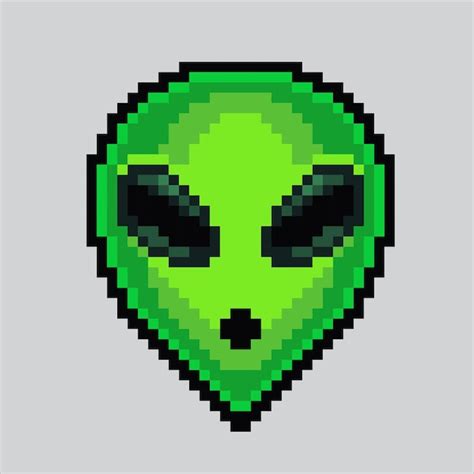 Ilustración de pixel art ovni icono alienígena alienígena pixelado