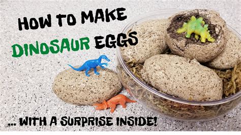 How To Make Dinosaur Eggs With A Surprise Inside Diy Dollar Tree Craft Dinosaur Eggs