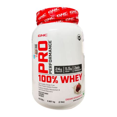 Buy Gnc Pro Performance 100 Whey Protein Powder Creamy Strawberry 907 Kg Online At Best Price