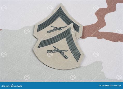 US MARINES Lance Corporal Rank Patch On Desert Uniform Royalty-Free ...