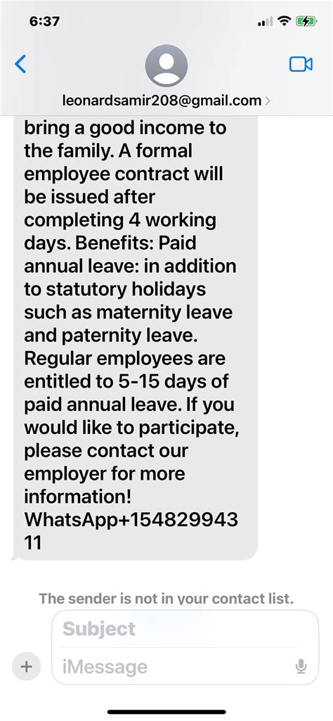 My First Text Job Offer Scam Rscams