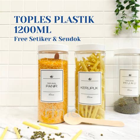 Jual Rtnid Toples Plastik Bpafree Ml Wadah Tepung Krupuk Pasta