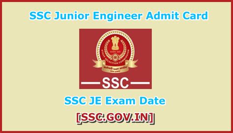 SSC Junior Engineer JE Paper 2 Exam Date Admit Card OUT