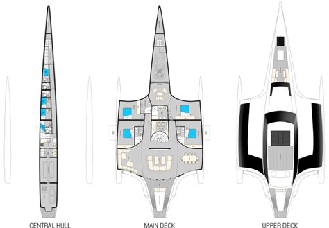 New Luxury Yacht 150 Sunreef Power Trimaran Concept Proposed Layout