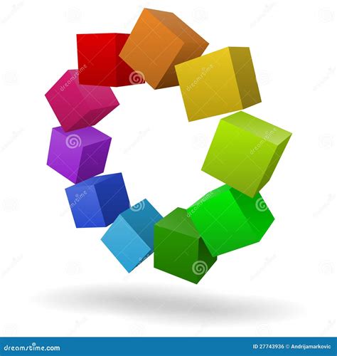 Colorful cubes 3D stock vector. Illustration of geometrical - 27743936