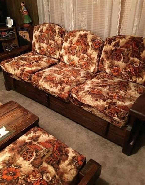 Pin By Chutkan On Back In Da Days Wooden Couch Vintage Couch Furniture