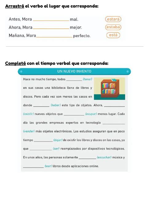 Pdf Online Exercise Tiempos Verbales Live Worksheets