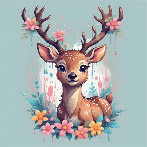 Premium Photo Baby Deer Watercolor Sublimation