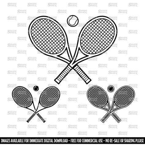 Tennis Racket Ball Logo Sport Clipart Symbol Silhouette Outline Line