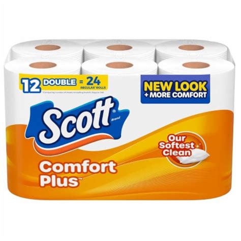 Scott ComfortPlus Toilet Paper, 12 Double Rolls, 231 Sheets per Roll ...