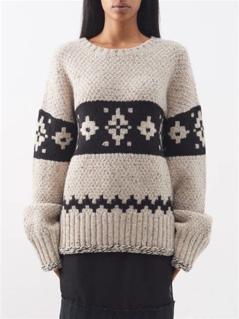 Tabi Fair Isle Oversized Cashmere Sweater Khaite Knitwear Design