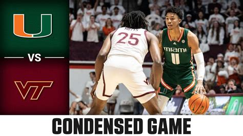 Miami Vs Virginia Tech Condensed Game Acc Mens Basketball