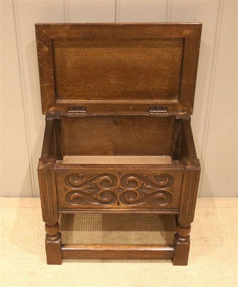 Small Carved Oak Box Stool Antiques Atlas