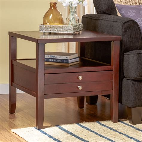 Three Posts Millville 2 Drawer End Table And Reviews Wayfair