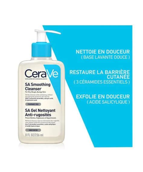 CeraVe SA Gel Nettoyant Anti Rugosités Peau Sèche et Rugueuse 236ml