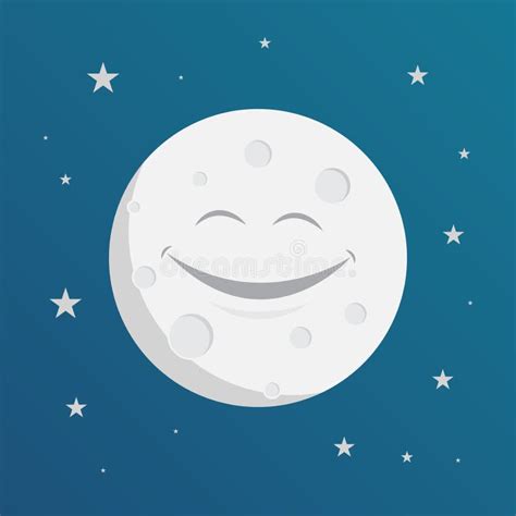 Happy Smiling Moon Design Vector Illustration Stock Vector