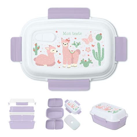 Lunch Box Bento Isotherme Personnalis E Enfant Lamas Etiquettes Folies