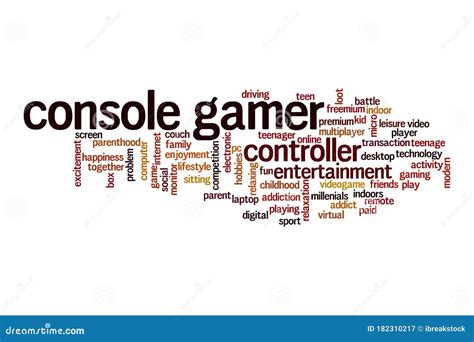 Concepto De Nube De Palabras De Gamer De Consola Stock de ilustración