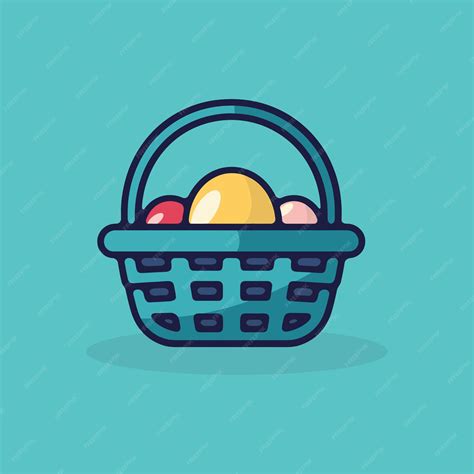 Premium Vector Easter Eggs On Basket Vector Illustration