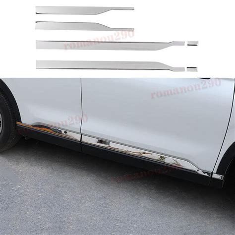 Steel Chrome Side Body Door Side Molding Cover Trim Pc For Honda Cr V