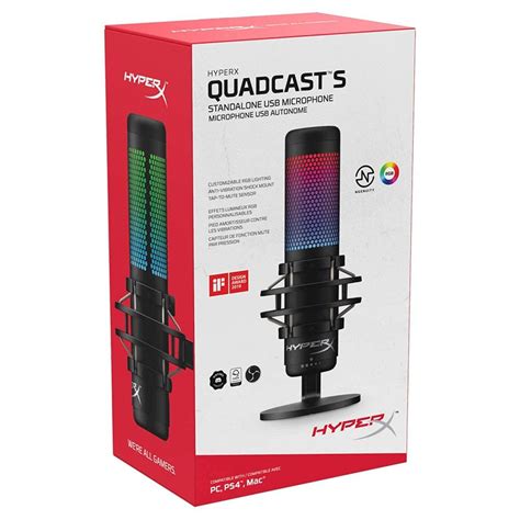 HyperX QuadCast S RGB USB Condenser Microphone HMIQ1S XX RG G Mwave