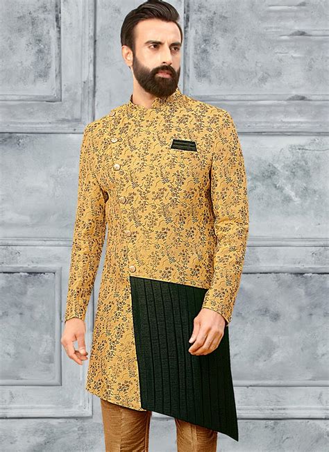 Buy Indian Ethnic Clothing Sangeet Yellow Men Sherwanis