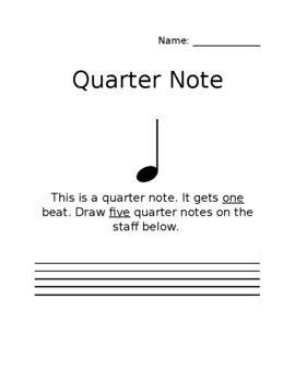 Quarter Note Practice by Nette's Music Stuff | TPT