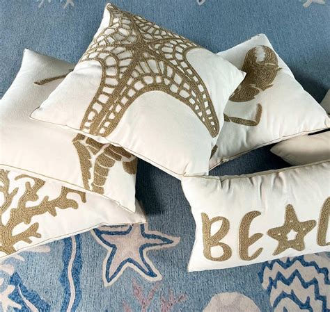 Decopow Embroidered Nautical Decor Pillow Cover Inch Square