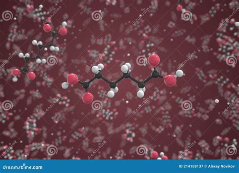 Adipic Acid Molecule Ball And Stick Molecular Model Chemistry Related