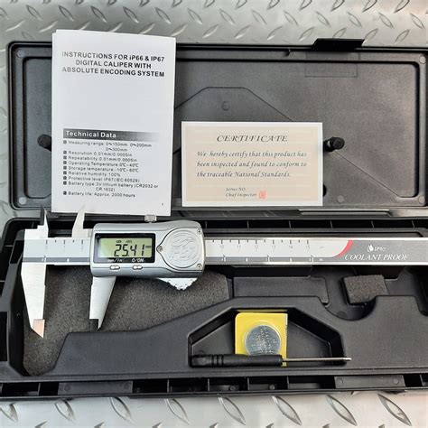 Digital Vernier Caliper IP67 Coolant Proof 0 150mm 0 6 Stainless Steel