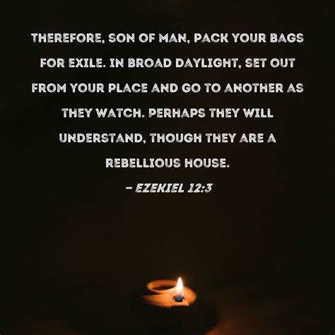 Ezekiel 12 3 Therefore Son Of Man Pack Your Bags For Exile In Broad