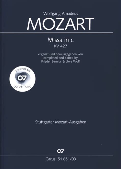 Messe En Ut Mineur KV 427 De Wolfgang Amadeus Mozart Acheter Dans La