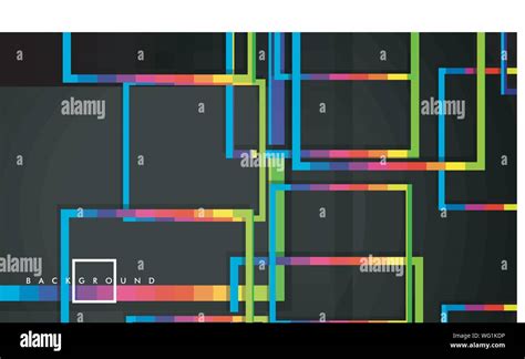 Vector Modern Abstract Squares Backgrounds . with a black and rainbow ...