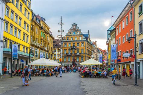 Konstanz Alemania De Julio De Vista De La Plaza Markstatte