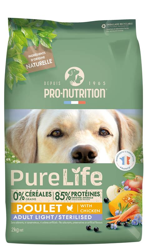 PRO NUTRITION Pure Life Sans Céréales Light Sterilised au Poulet pour