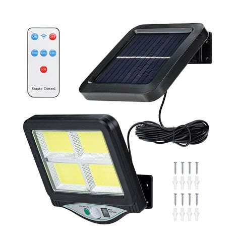 Lampa Solarna LED Ogrodowa Z Czujnikiem Ruchu Z Kablem Osobny Panel COB