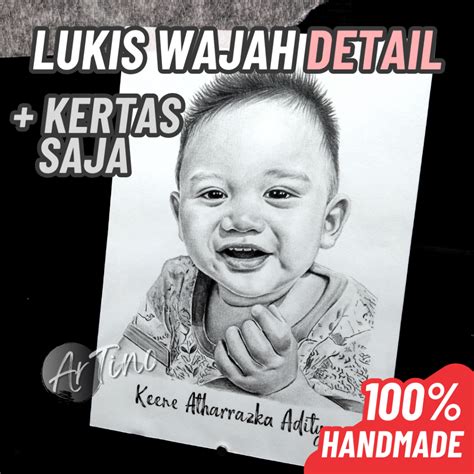 Jual SKETSA WAJAH HANDMADE KERTAS SAJA DETAIL TANPA FIGURA