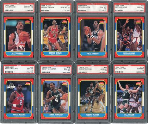 1986 Fleer Hall Of Famer Collection Of 8 All PSA GEM MINT 10 The