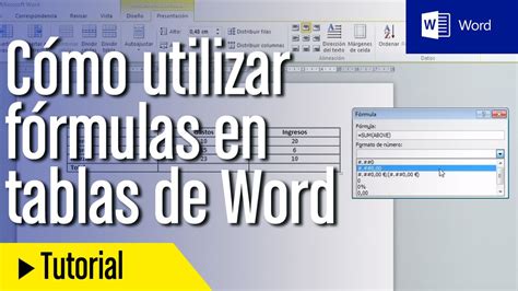 Cómo Crear Fórmulas Matemáticas En Tablas De Word