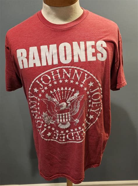 Ramones Johnny Joey Deedee Tommy Graphic Red T Shirt Gem