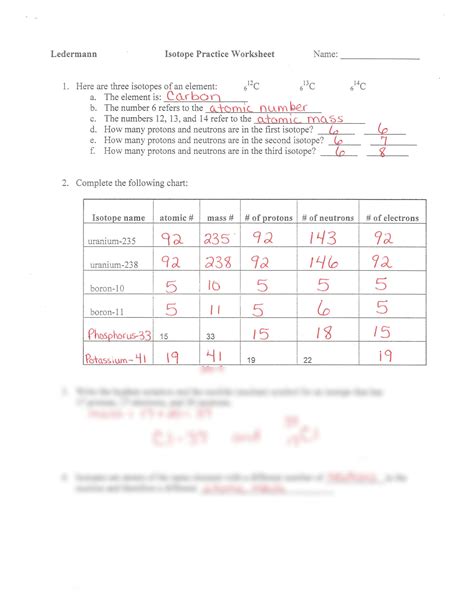 Solution Isotope Worksheet Answer Key Studypool