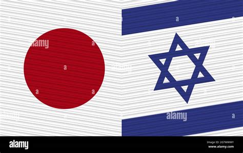 Italy And Japan Two Half Flags Together Fabric Texture Illustration