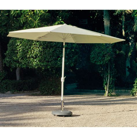 Parasol de jardin 3m50 droit inclinable à manivelle BLANC Hevea