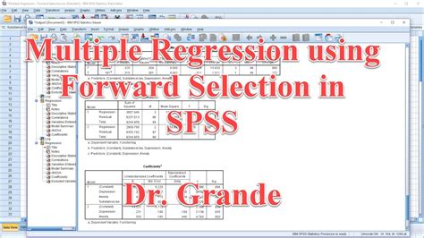 Multiple Regression Using Forward Selection Method In Spss Youtube