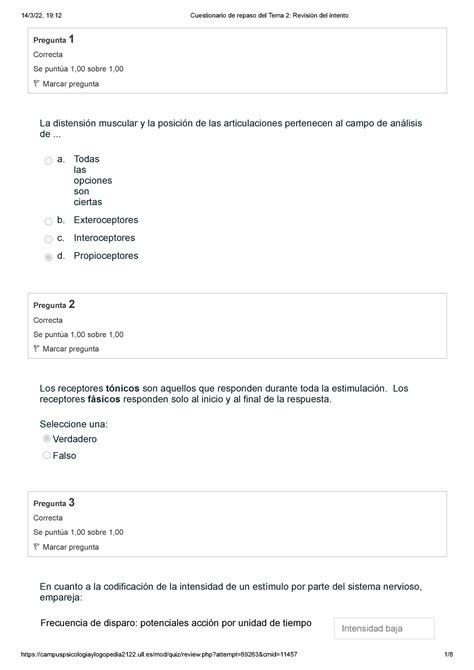 Cuestionario de repaso del Tema 2 Revisión del intento Pregunta 1