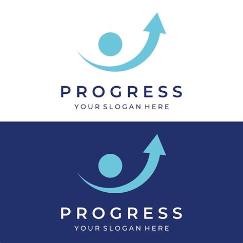 Diseño de logotipo de progreso y crecimiento creativo financiero y