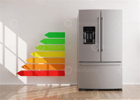 Refrigerator and energy efficiency rating chart. Household electrical ...